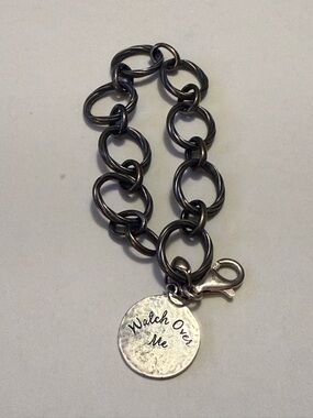 Silpada Sterling Silver Guardian Angel "Watch Over Me" Charm Bracelet 8"